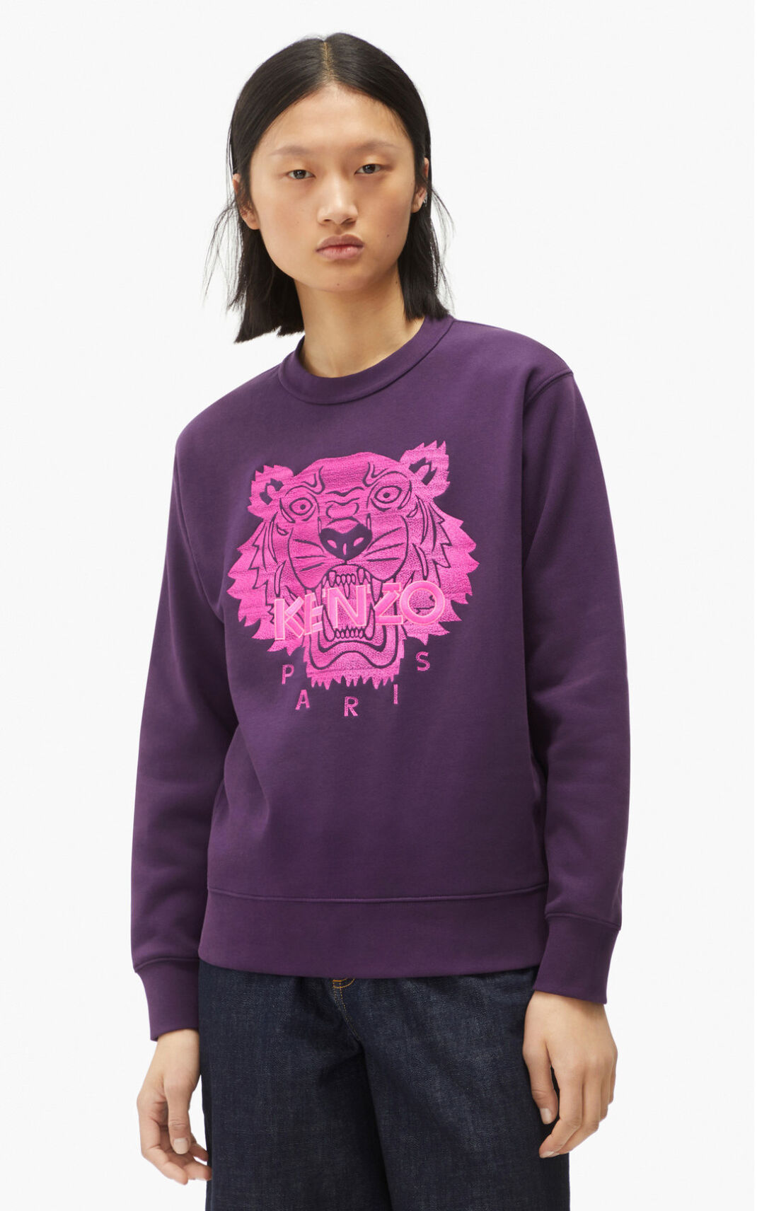 Kenzo Tiger Sweatshirt Purple For Womens 8209FAXZD